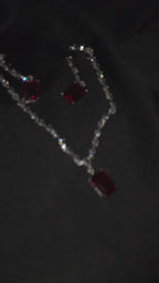 RUBY and crystal jewelry set.
