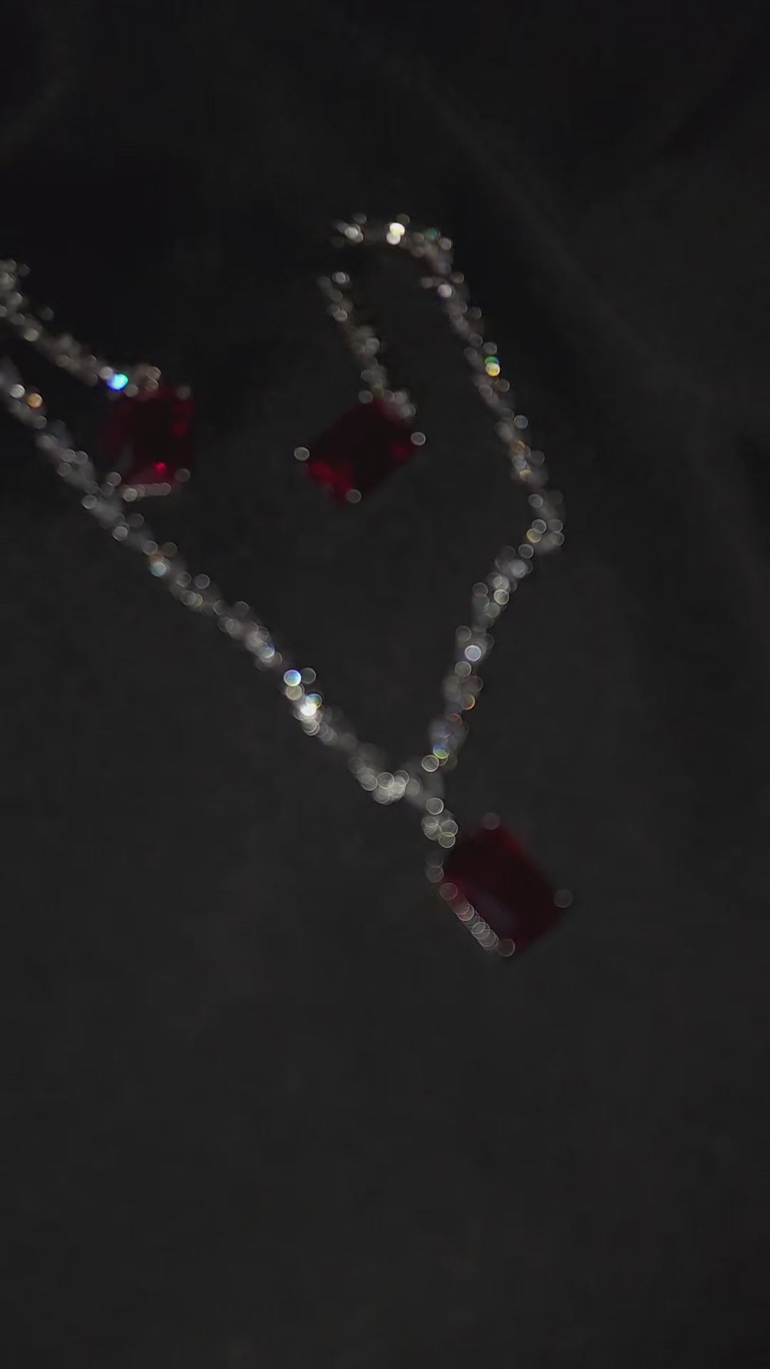 RUBY and crystal jewelry set.