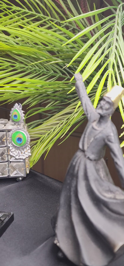 Peacock Silver Earrings