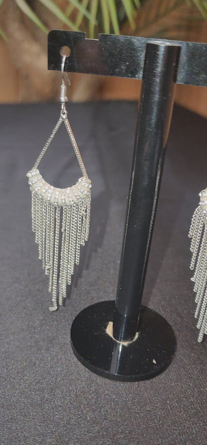 STONE CHAIN EARRINGS