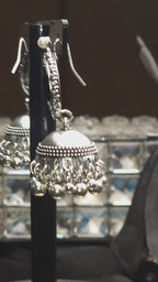 SILVER OXIDIZED JHUMKA