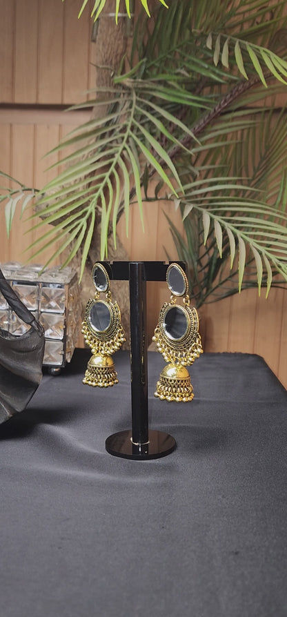 ROUND MIRROR  INSIDE EARRINGS