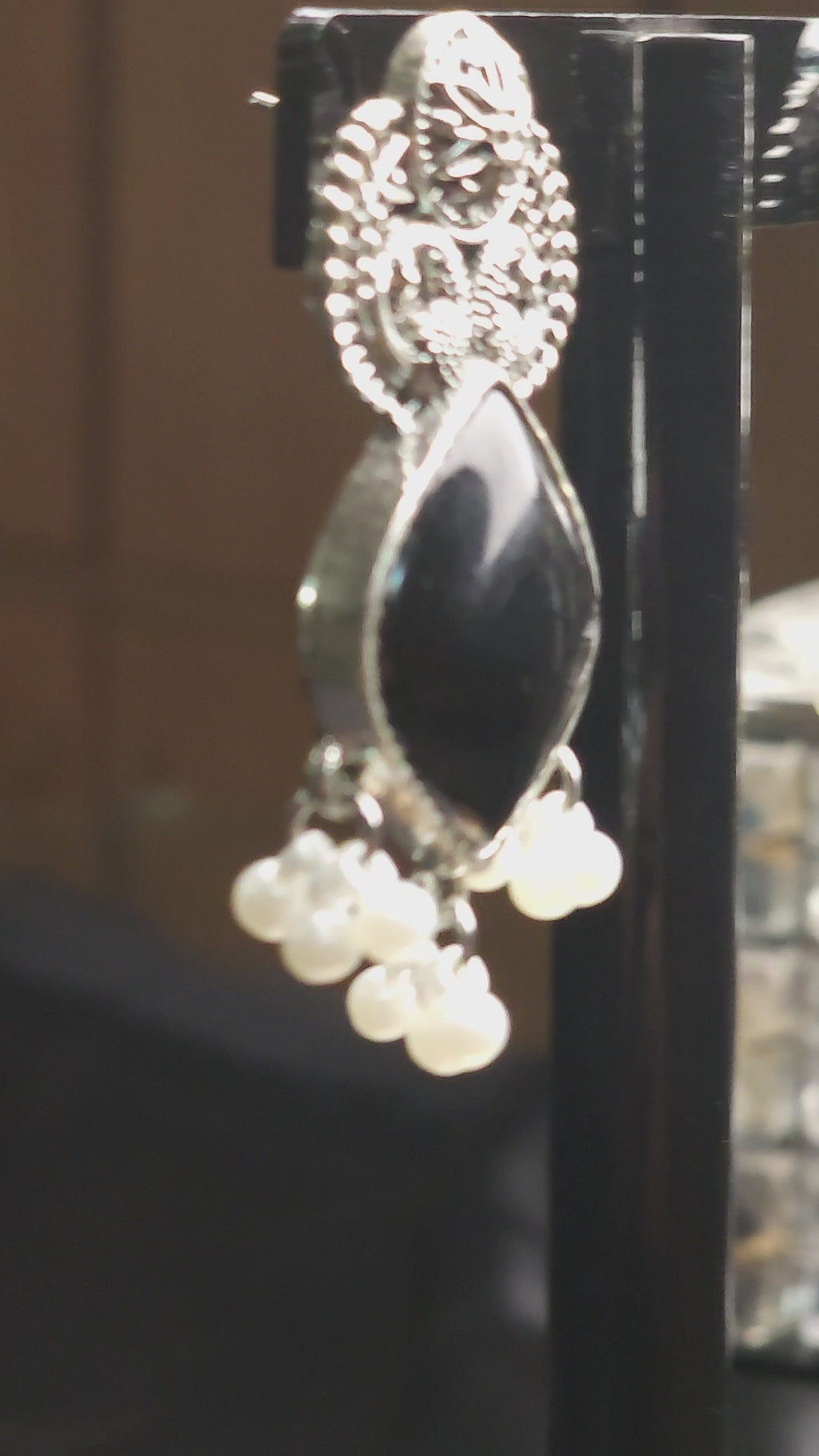 stunning silver-toned earrings BLOACK STONE