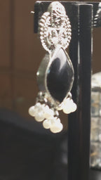 stunning silver-toned earrings BLOACK STONE