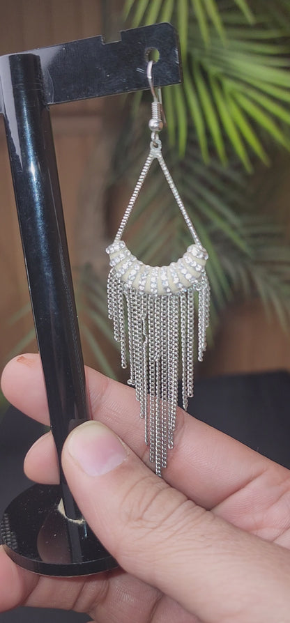 STONE CHAIN EARRINGS