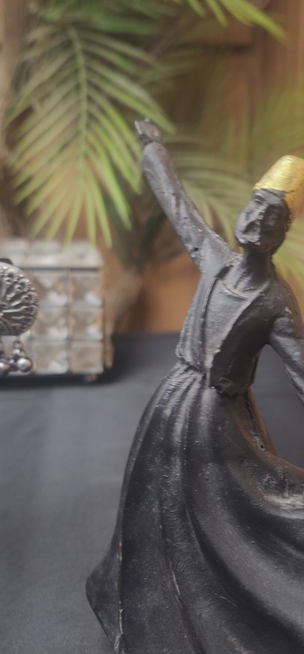 Oxidized Round Peacock Earrings