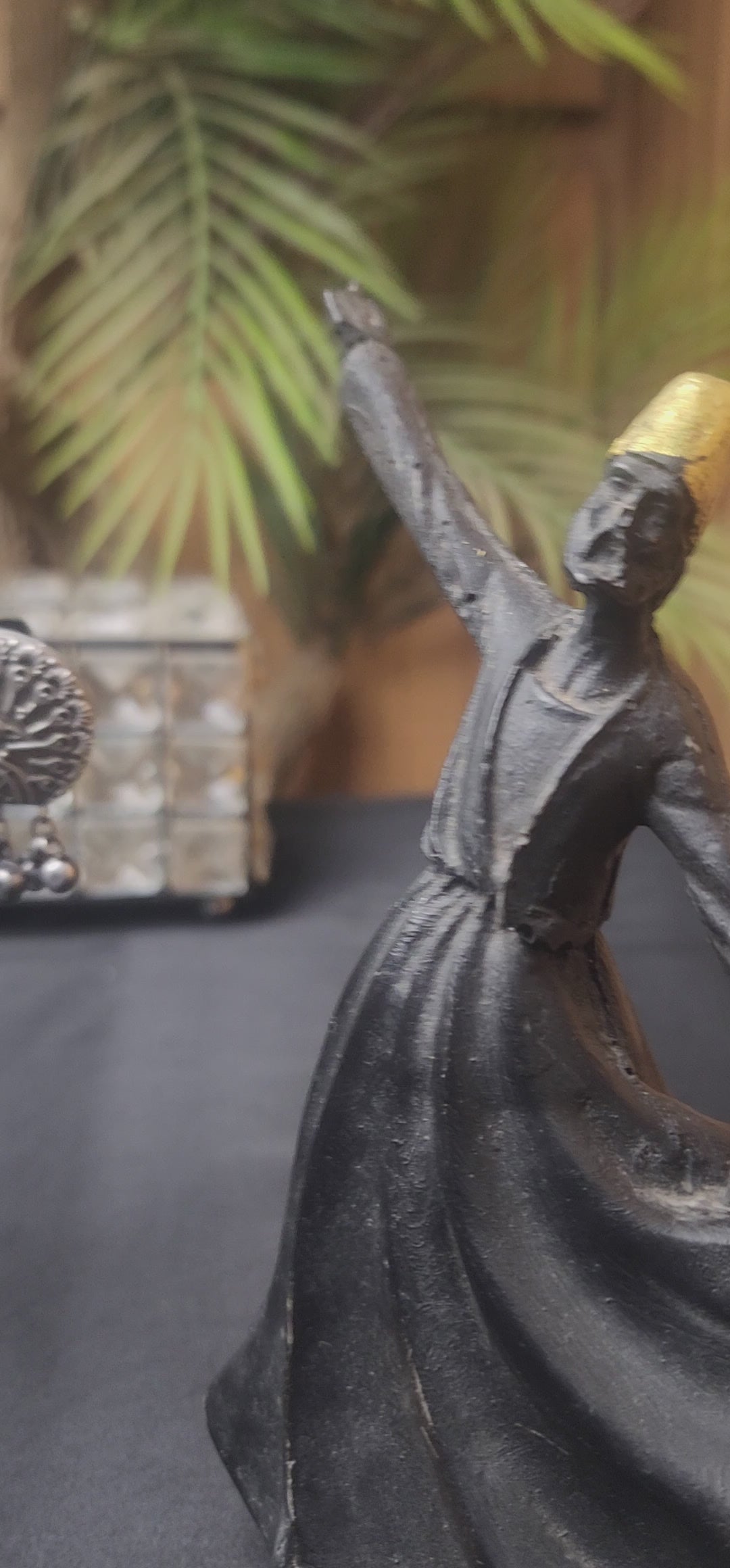 Oxidized Round Peacock Earrings