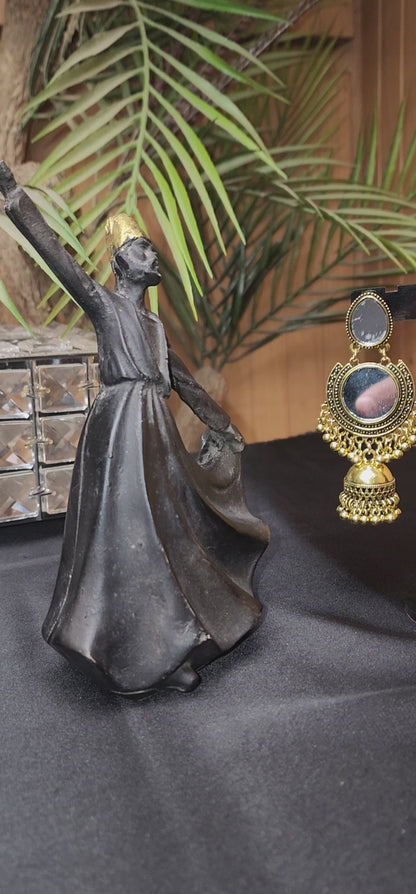 ROUND MIRROR  INSIDE EARRINGS